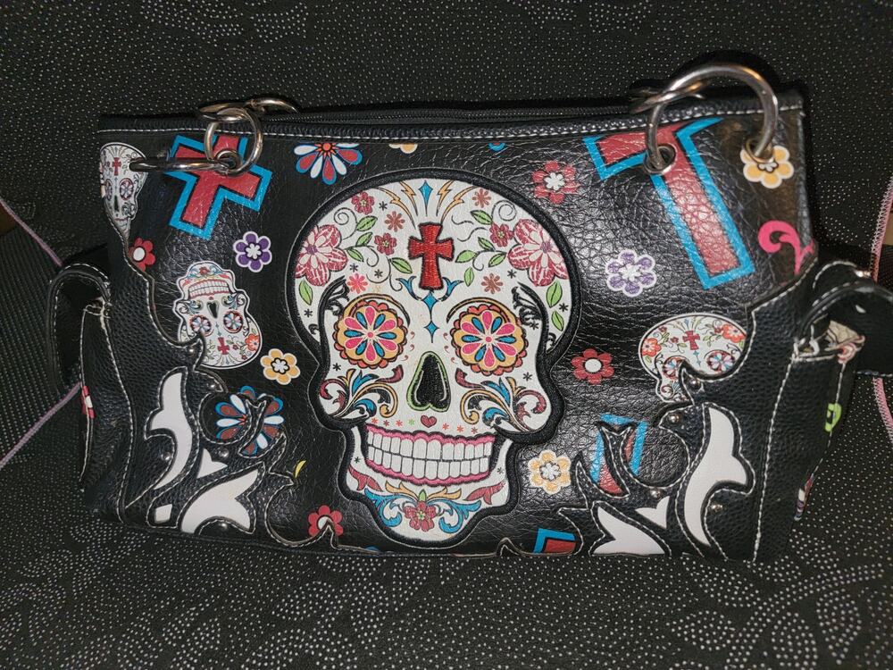 Cowgirl Trendy Womens Day Of The Dead Shoulder Handbag